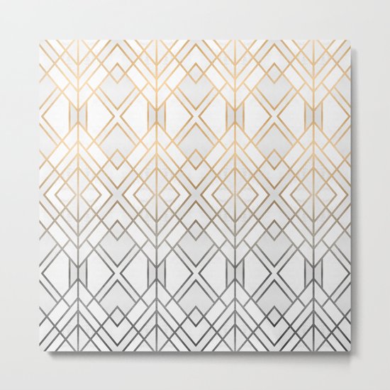 Gold And Grey Geo Metal Print