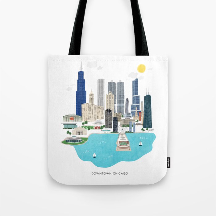 Chicago Illustration Tote Bag