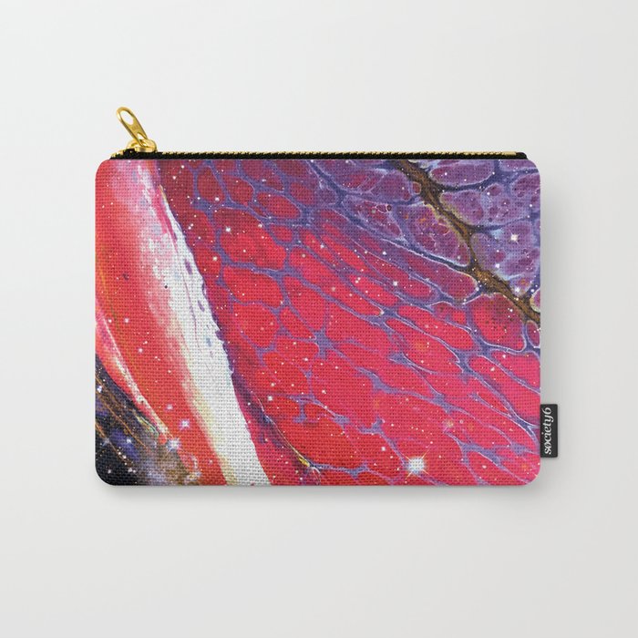 Neon marble space #1: purple, red, stars Carry-All Pouch