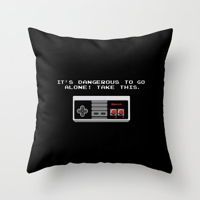 Its dangerous to go alone take this video game Throw Pillow