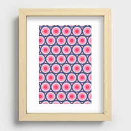 Geometric Mid Century Modern Pattern - Pink background  Recessed Framed Print
