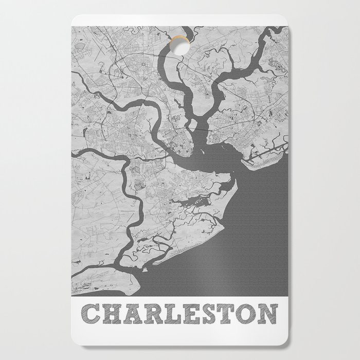Charleston city map sketch Cutting Board