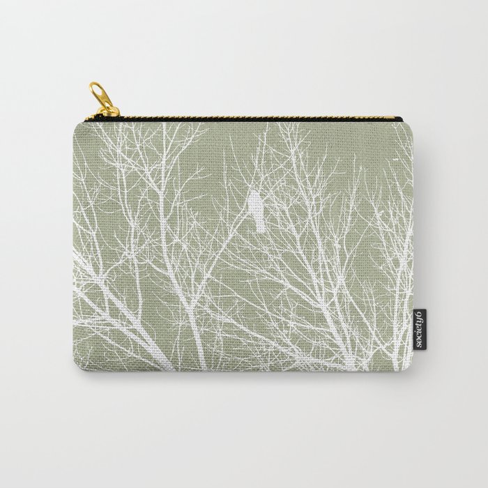 White Bird in White Tree - Moss A593 Carry-All Pouch