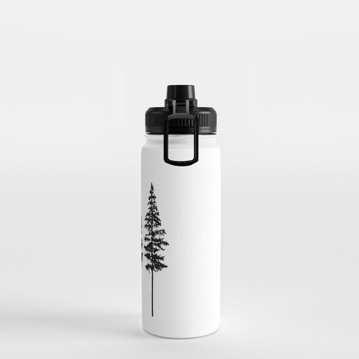 Minimalist Skinny Pine Trees Water Bottle by Fighting for Nature