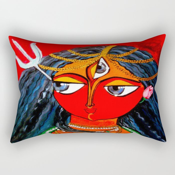Durga, The Warrior Goddess 2: Commissioned art Rectangular Pillow