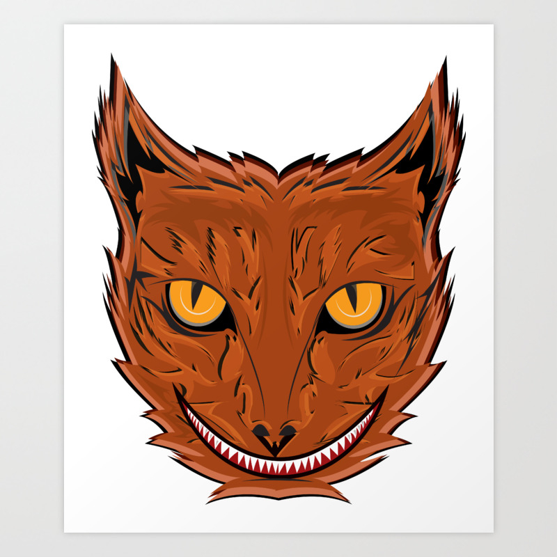 Evil Creepy Fox Face Angry Fox With Evil Smile On The Face Art Print By Ursulart Society6