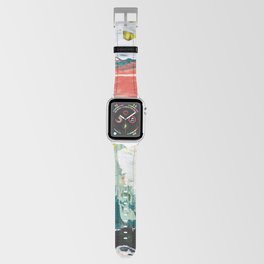 Venice Beach: A vibrant abstract painting in Neon Green, pink, and white by Alyssa Hamilton Art  Apple Watch Band