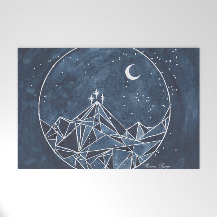 Night Court moon and stars Welcome Mat