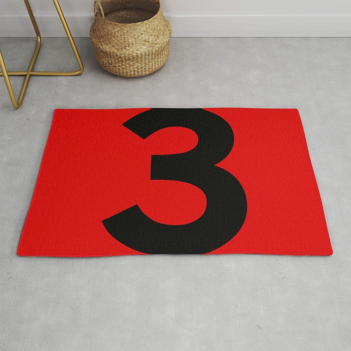 Number 3 (Black & Red) Rug