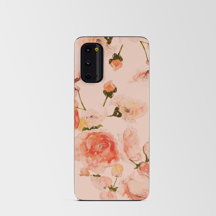 Peach Florals Android Card Case
