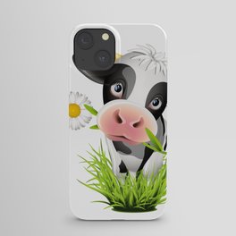 Cute Holstein cow in grass iPhone Case