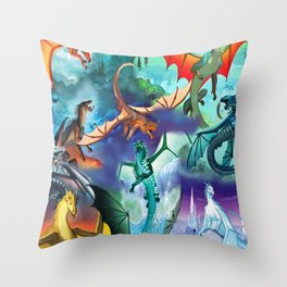 Wings-Of-Fire all dragon Throw Pillow