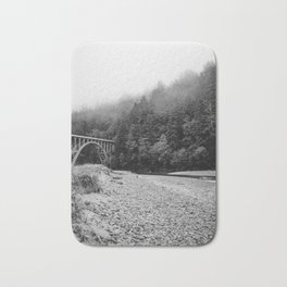 Beach and Forest | Black and White Photography | Oregon Coast Bridge Bath Mat