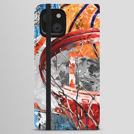 Modern basketball art print swoosh 158 - Basketball artwork poster iPhone Wallet Case