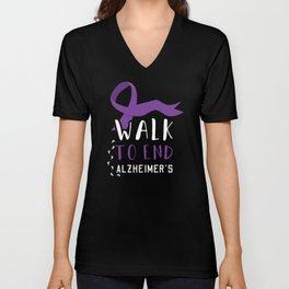 Walk To End Alzheimer Alzheimer's Awareness V Neck T Shirt