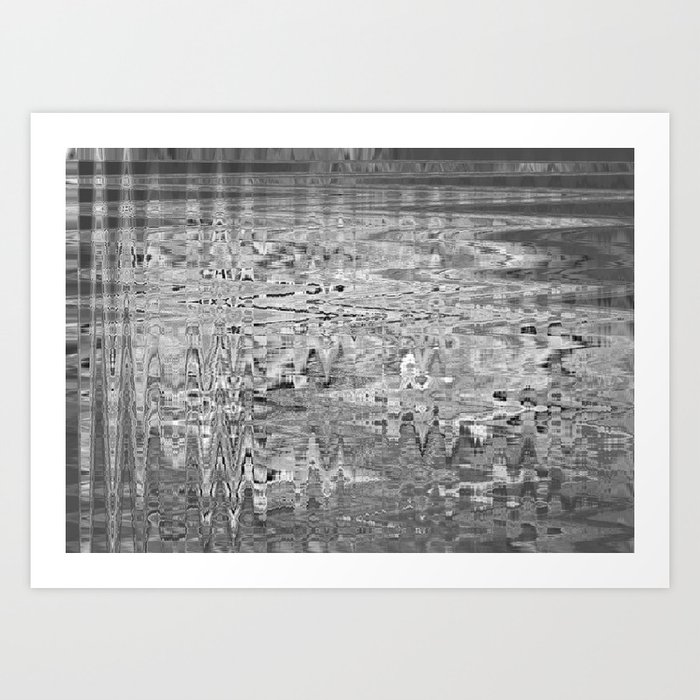Monochrome Distortion Art Print