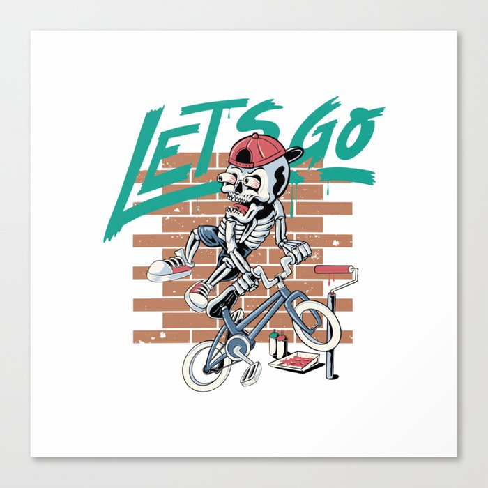 Lets Go Cycling Canvas Print