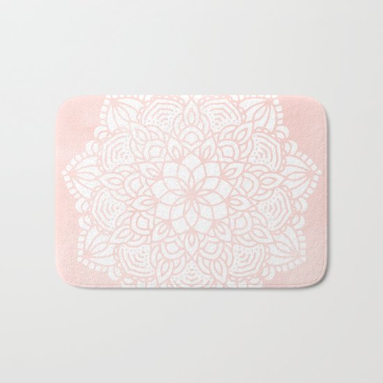 Mandala Mermaid Sea Pink by Nature Magick Bath Mat