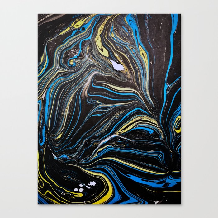 Dark Waters Marble Painting Canvas Print By Sadiefienberg Society6