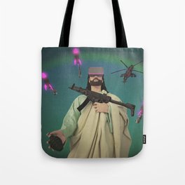 Jesus plays at games of war Tote Bag