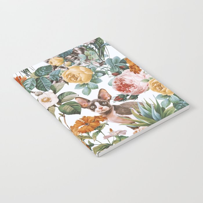 Cat and Floral Pattern III Notebook