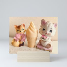 kitten's vanilla ice cream Mini Art Print