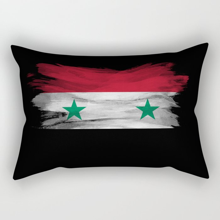 Syria flag brush stroke, national flag Rectangular Pillow