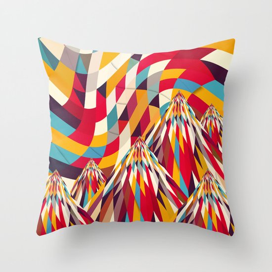 Colorful Mountains Throw Pillow
