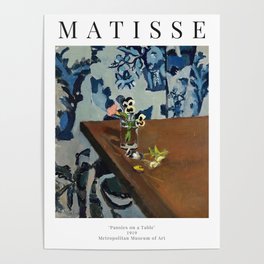 Henri Matisse - Pansies on a Table - Exhibition Poster Poster