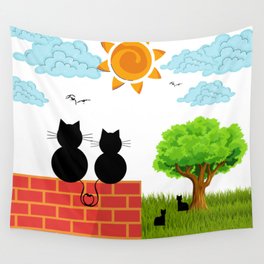 Cats in Love Wall Tapestry