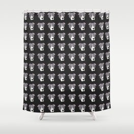 Grey and White Pit Bull Shower Curtain