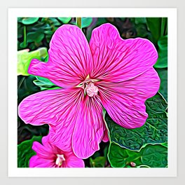 Pink Flowers Of Diamond Essence Art Print