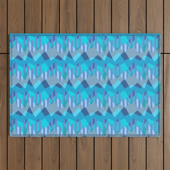 ZigZag All Day - Blue Outdoor Rug