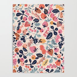 Delicious Ditsy Fruits summer Poster