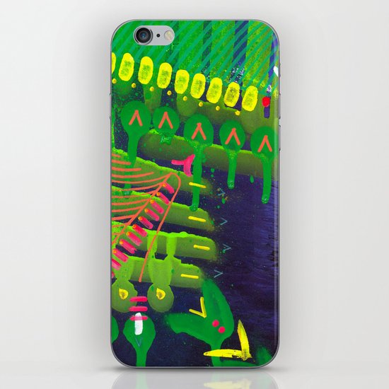 Wave green iPhone & iPod Skin