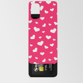 Red pink seamless pattern with hearts. Happy valentines day. Android Card Case