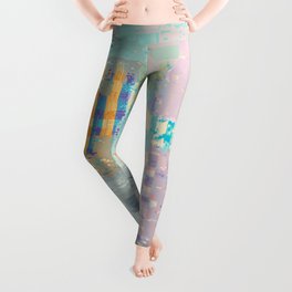Abstract seamless pattern with imitation of a grunge dirty texture. Vintage illustration Leggings