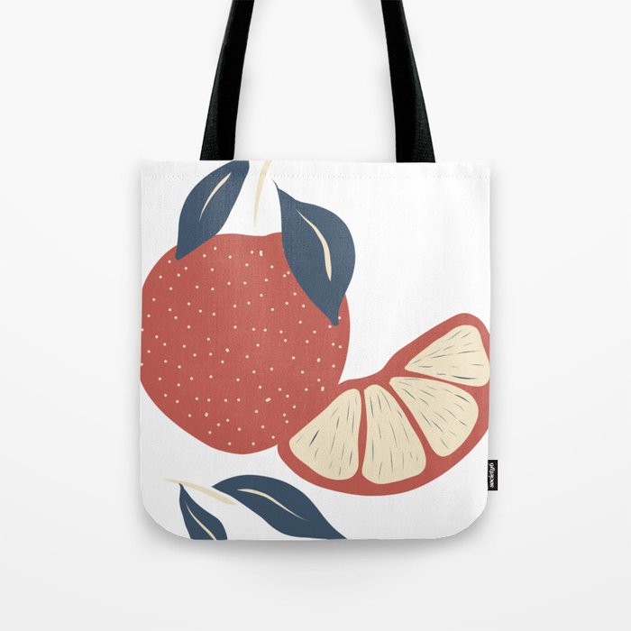 Retro vintage strawberry & orange Shapes Design 04, Modern Art V2 Tote Bag