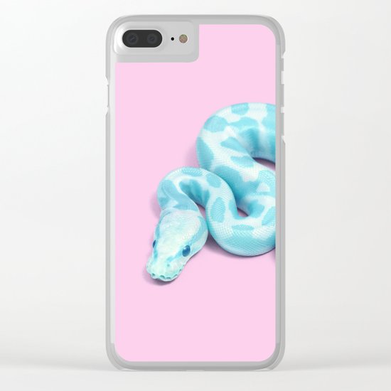 BLUE SNAKE Clear iPhone Case