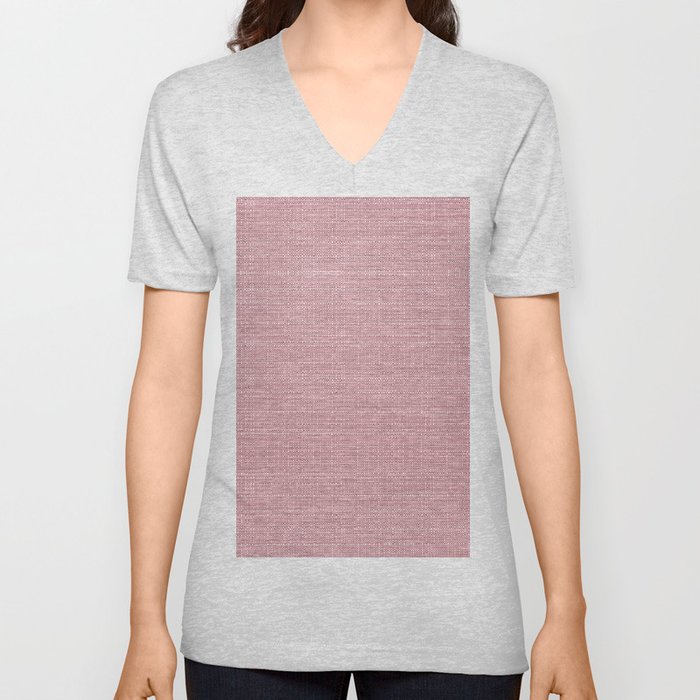 Pink Heritage Hand Woven Cloth V Neck T Shirt