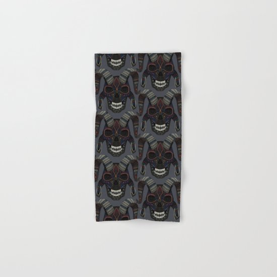 demon skull charcoal Hand & Bath Towel