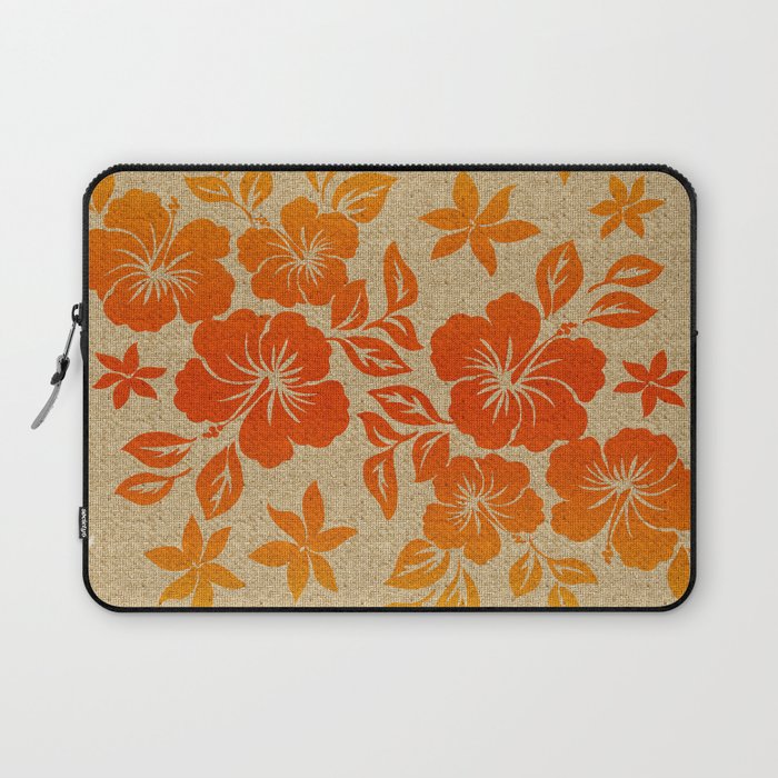 Lilikoi Hibiscus Hawaiian Textural Pareau Design Laptop Sleeve