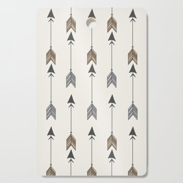 Vertical Arrow Patterns - Cream and Neutral Earth Tones Cutting Board