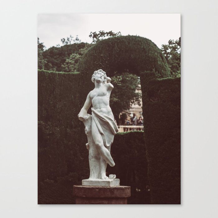 Elegant Renaissance White Marble Statue Photography Canvas Print
