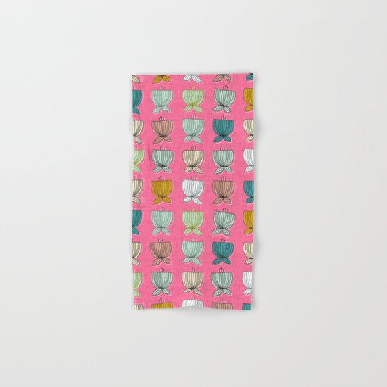 flower cups pink Hand & Bath Towel