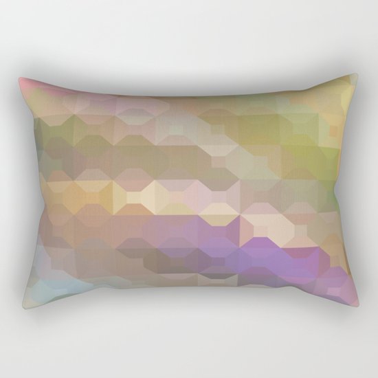 Soft Colored Rainbow Geometric Design Rectangular Pillow