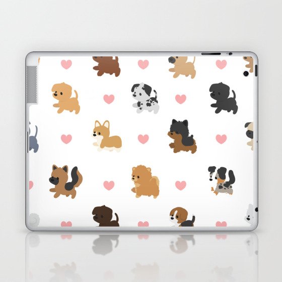 Dog Breeds with Hearts Laptop & iPad Skin