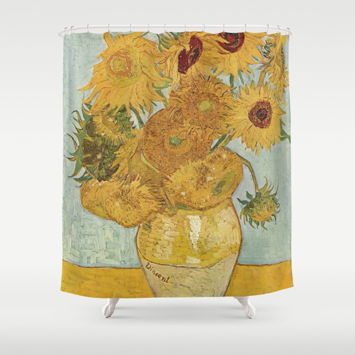 Van Gogh Sunflowers Shower Curtain By, Van Gogh Sunflower Shower Curtain