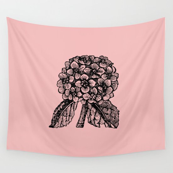Pink Hydrangea Wall Tapestry
