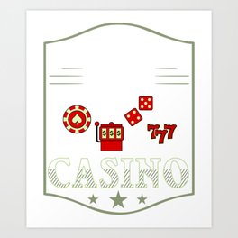 Casino Slot Machine Game Chips Card Player Art Print